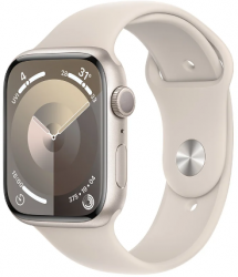 Apple Watch Series 9 GPS 45mm Starlight Aluminium Case with Starlight Sport Band (MR963SA/A)